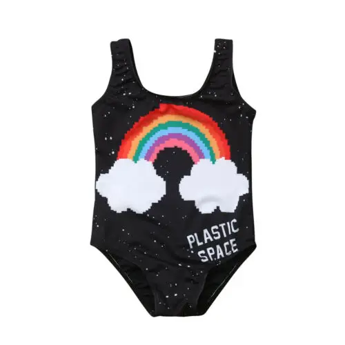 Toddler Kids Girls Rainbow Swimwear Swimsuit Bathing Suit Beachwear Summer 1 6Yearsin Clothing