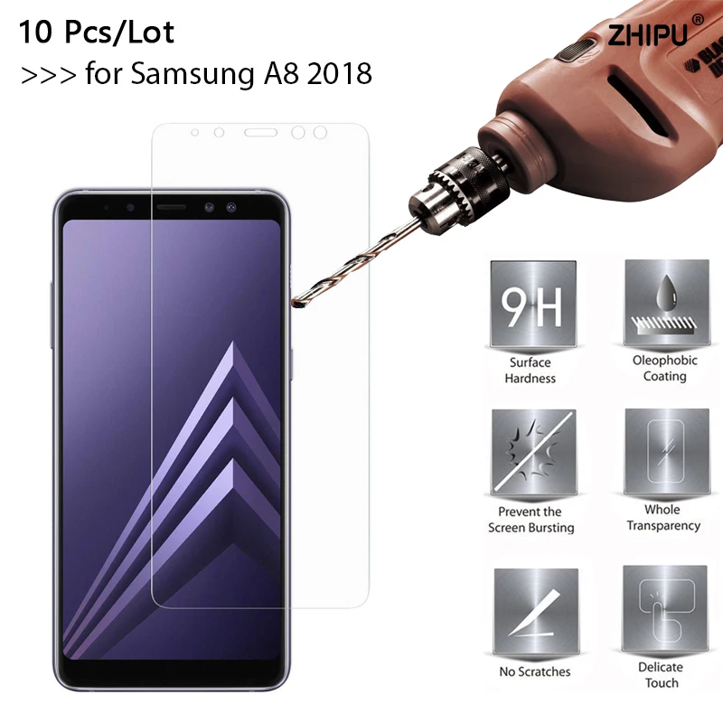 

10 Pcs/Lot 2.5D 9H Tempered Glass For Samsung Galaxy A8 (2018) A530F 5.6 Screen Protector film For Samsung Galaxy A8 (2018) Duos