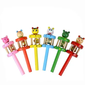 

Baby Toy Cartoon Animal Wooden Handbell Musical Developmental Instrument Gift