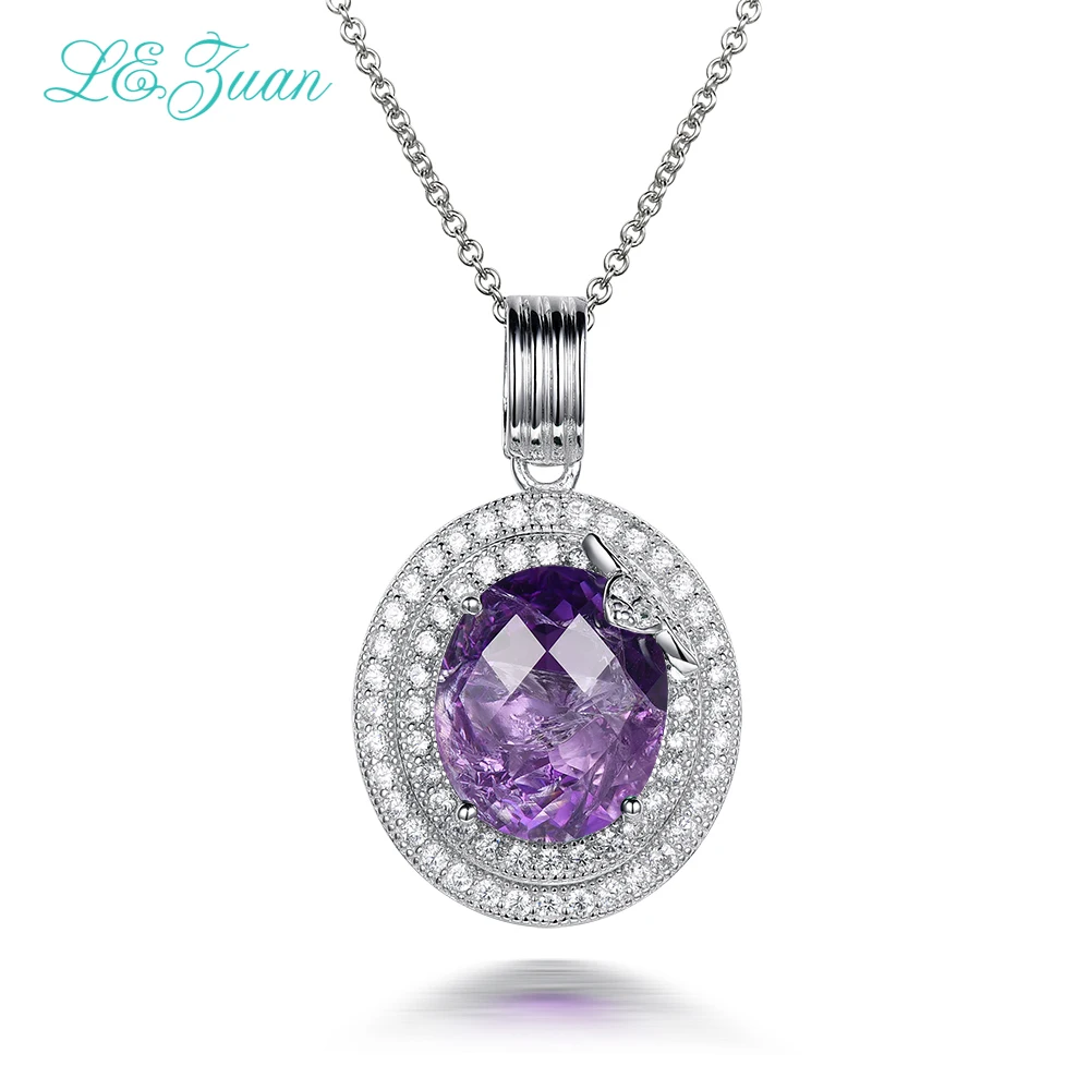 I&zuan 4.86ct Natural Amethyst Pendants 100% 925 Sterling-Silver-Jewelry Cluster Gmestone Luxury Pendant Necklace For Women I&zuan 4.86ct Natural Amethyst Pendants 100% 925 Sterling-Silver-Jewelry Cluster Gmestone Luxury Pendant Necklace For Women
