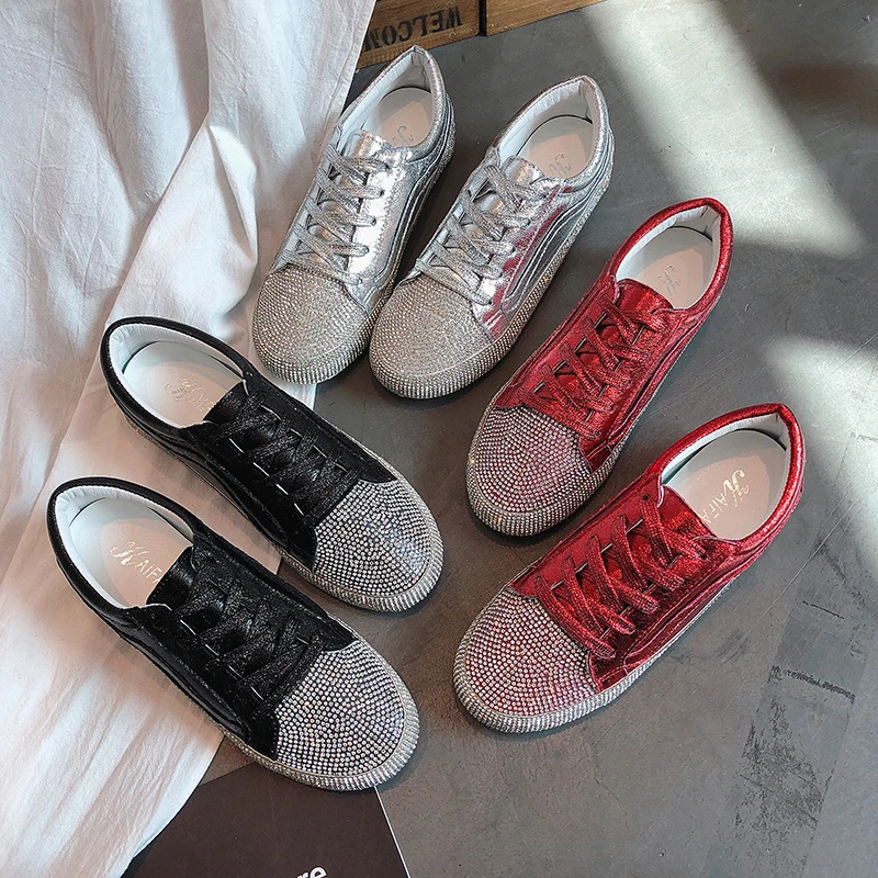 2019 New Spring Bling Casual Shoes Korean Fashion Styles With Round Toe Solid Comfortable XWD7549 | Обувь