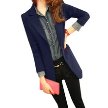Осень Slim Fit Для женщин Блейзер костюм женский Повседневное пальто с длинным рукавом одной кнопки пиджаки офисные Пиджаки для женщин Feminino AB355