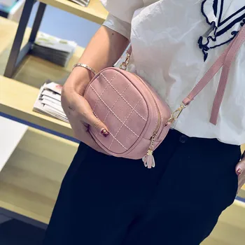 

Fashion women's checkered solid color leather handbag Crossbody bag shoulder Messenger phone coin bag bolsas de mujer
