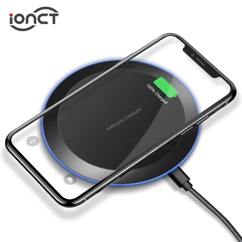 IONCT Qi Беспроводное зарядное устройство для iPhone X XR XS Max 8 USB Беспроводная зарядка для samsung Xiaomi huawei зарядное устройство для телефона беспроводной коврик - Тип штекера: ES-W01-5W