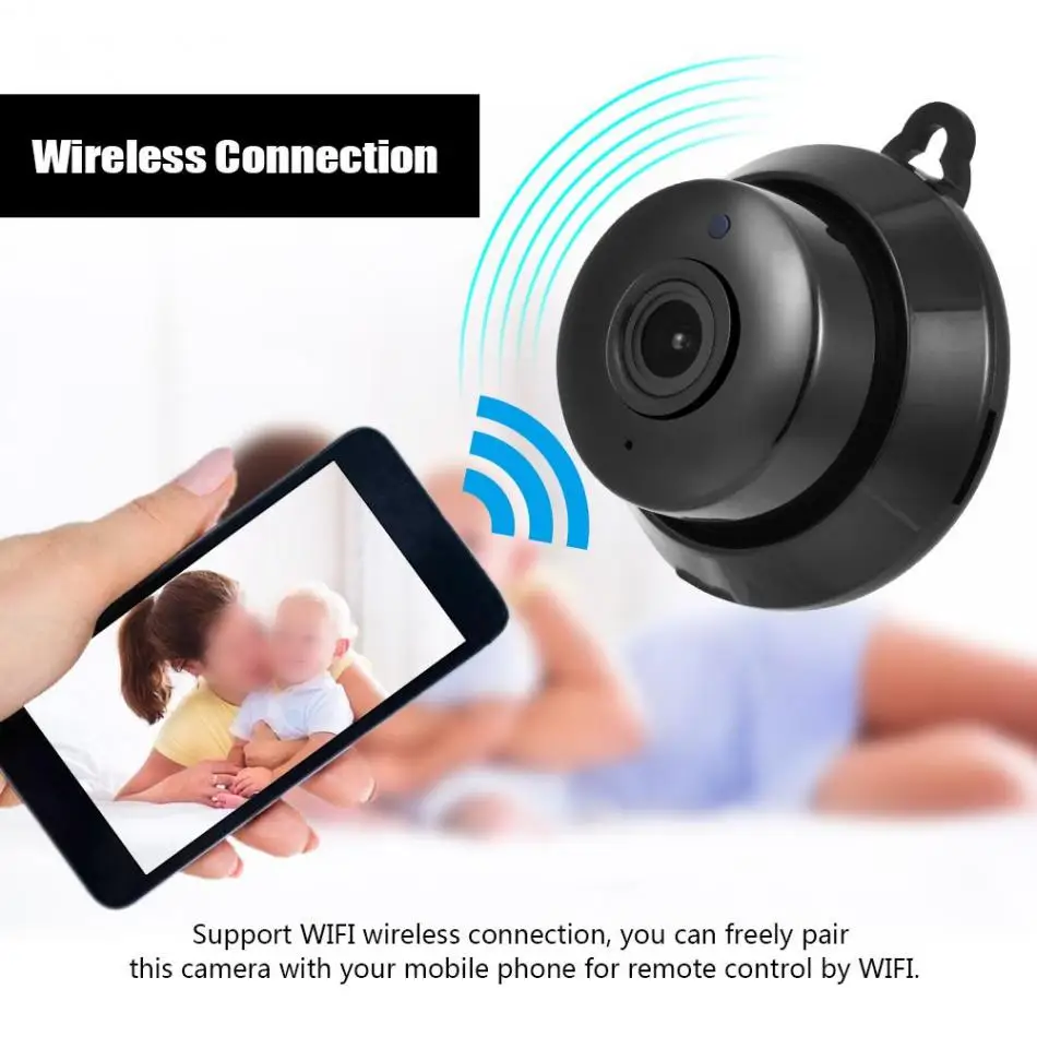 

720P HD Mini WIFI IP Camera Home Security Monitor 1MP Support Memory Card Panoramic Monitor Camera Infrared Night Vision 128G
