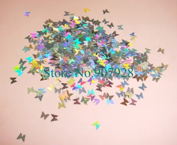 

30gram x Laser Silver Butterfly Solvent Resistant Glitter Shape for Nail Art Decorations&Nail Polish