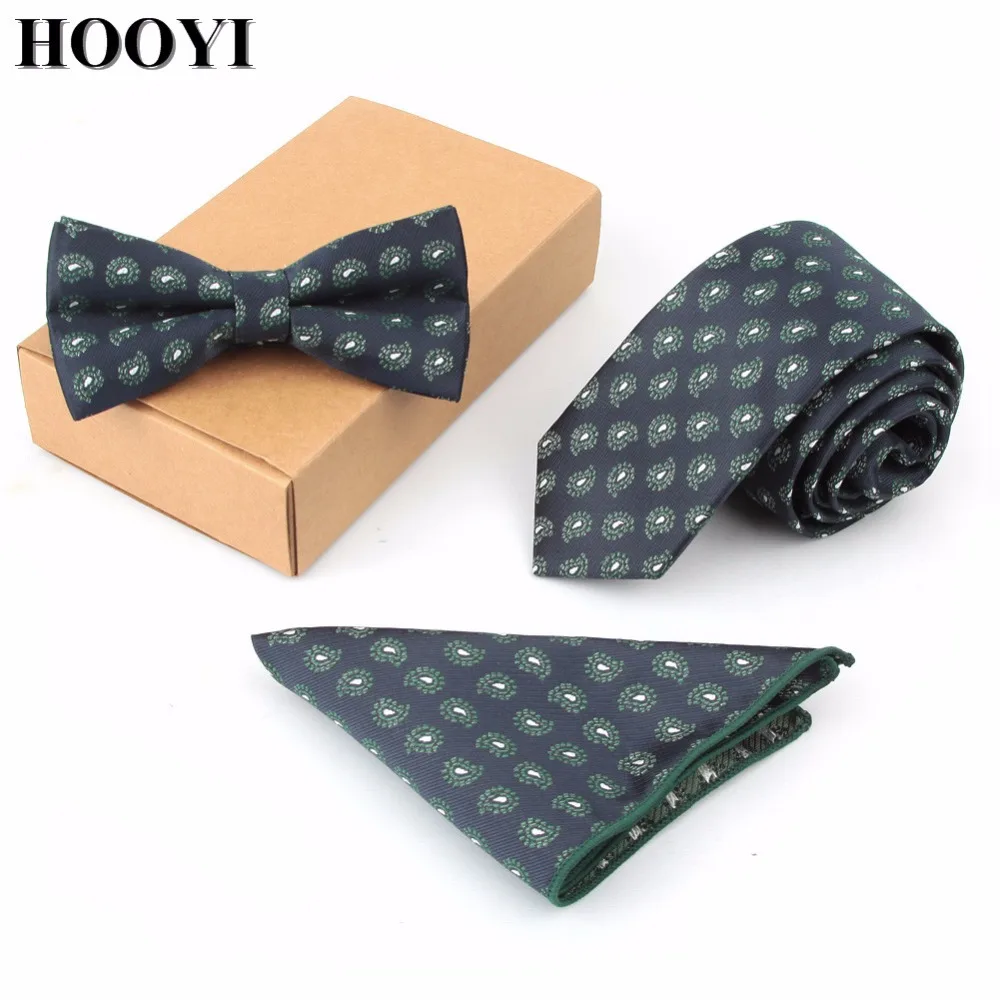  Slim Ties for men Party Neck Tie Set Bowtie Pocket square Handkerchief Wedding Gift Necktie Butterf