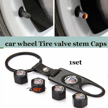 

1set For Alpina logo badge car wheel valve stem cap auto leather key chain holder metal tire cap car motorcycle accessories