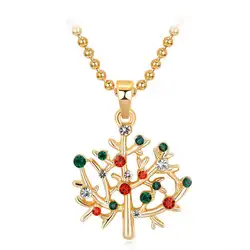 Ожерелье Рождество, Золотая Рождественская елка ожерелье с подвеской из эмали для женщин девушек подарки ювелирные изделия для вечеринок