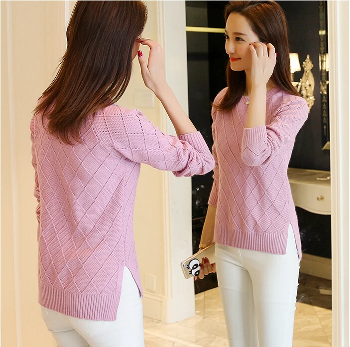 JOLINTSAI 2017 Autumn Winter New Sweater Women Long Sleeve O-Neck Solid Women Sweaters And Pullovers Female Knitwear Pull JOLINTSAI 2017 Autumn Winter New Sweater Women Long Sleeve O-Neck Solid Women Sweaters And Pullovers Female Knitwear Pull