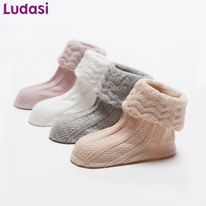 

Cotton Baby Girl Socks Toddler Breathable Socks Spring Autumn Ripple Newborn Infant Anti-slip Boneless Soft Socks Princess 0-4Y
