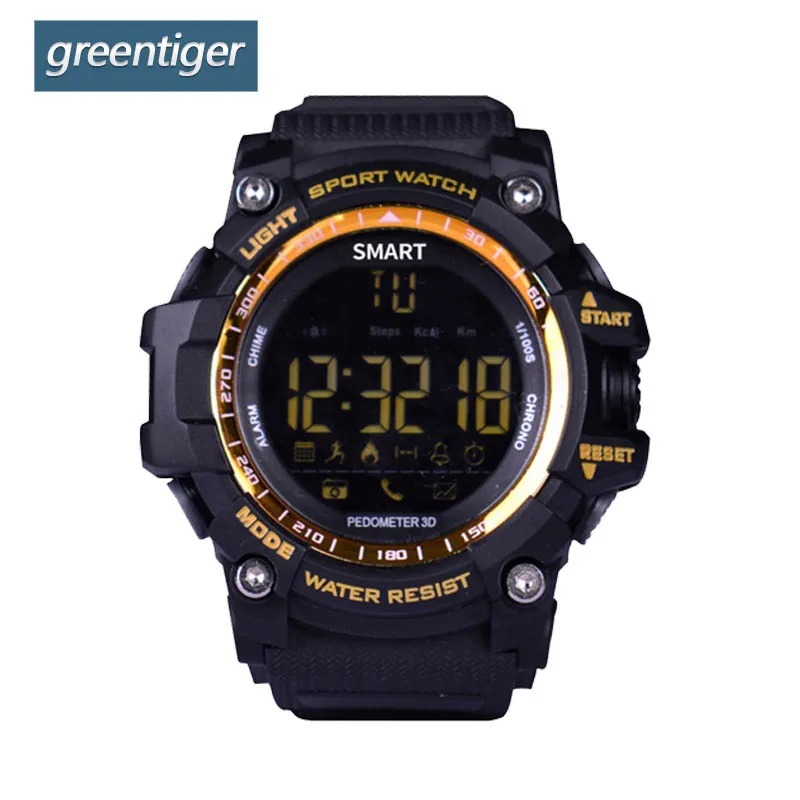 

Greentiger EX16 Smart Watch Remote Control Pedometer Sport Smartwatch Men IP67 Waterproof Message Reminder for IOS Android
