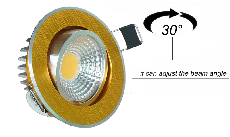 20 штук 9 Вт с регулируемой глубиной светодиодный спот Освещение в помещении 60 угол Cree COB 900LM AC110v 220 v светодиодный 12 v золотистый корпус светодиодный локальный светильник
