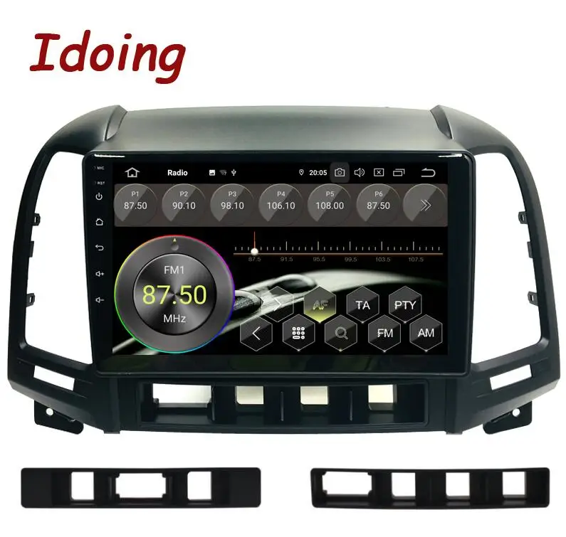 Idoing " 2.5D ips автомобильный Android9.0 Радио мультимедийный плеер для hyundai Santa Fe 2 2006-2012 gps навигация PX5 4G+ 64G Восьмиядерный - Color: Standard