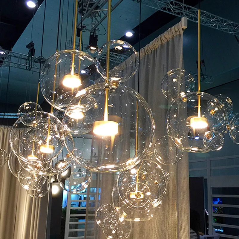 

Post-Modern Blown Glass Ball Chandelier Nordic Creative Chandelier LED Bubble Ball Lamp for Living Room Restaurant Bedroom