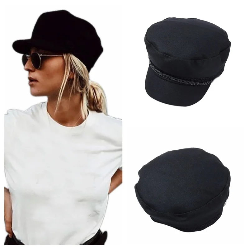

Octagonal Hats Women Men Cotton Casual Style Strings Hinged Button Golf Hiking Caps Flat Hat Sports Headwear Accessories Female