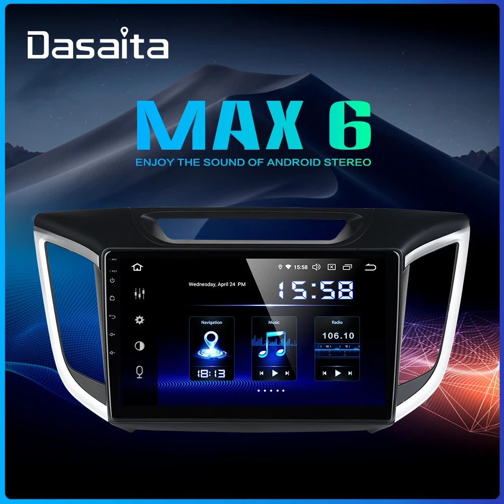 Dasaita 10 2 &quotдисплей 1 Din автомобильный Android Autoardio для hyundai IX25 2014 2015 2016 2017 с 9 0 16G rom