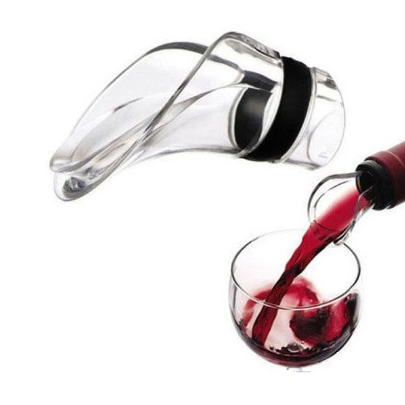 

1 Piece Transparent Acrylic Wine Pourer Red Wine Whiskey Quick Aerating Magic Decanter Bottle Pourer Spout Mini Travel Bar Tools