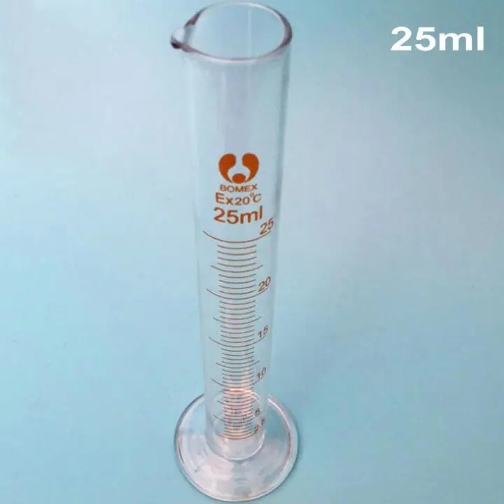 5pcs/lot 25ml Graduated Glass Measuring Cylinder with scale line for Chemistry Laboratory