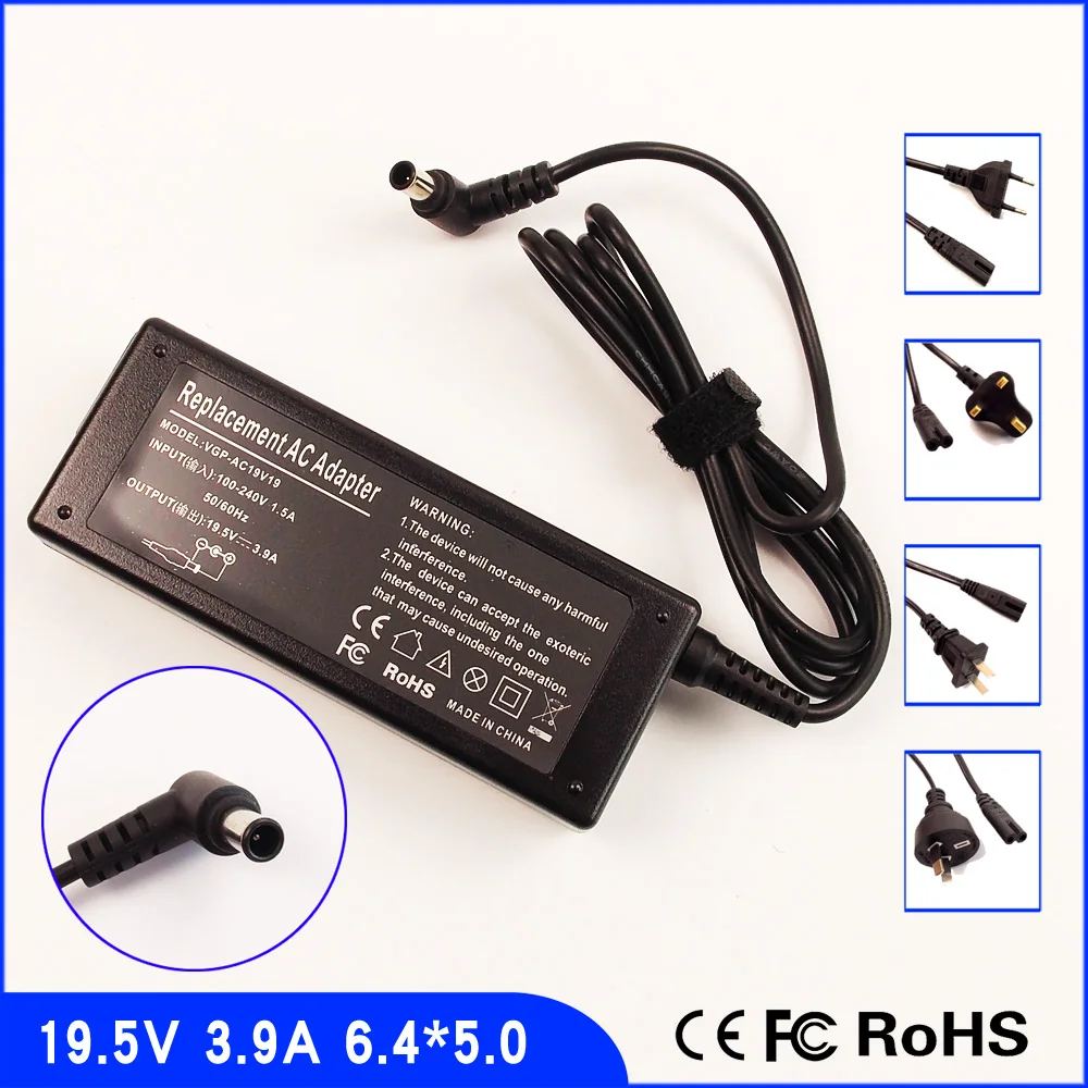 19.5V 3.9A Laptop Ac Adapter Power Charger + Cord for Sony VAIO SE1S1C EA1S6C EA200C EA18EC