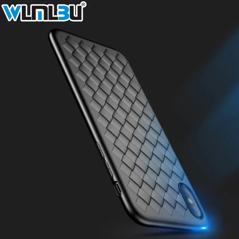 

WLMLBU Super Soft Phone Case For iPhone 8 X XS Max Luxury Grid Cases For iPhone 6 6s 7 8 Plus XR XS Cover Silicone Accessories