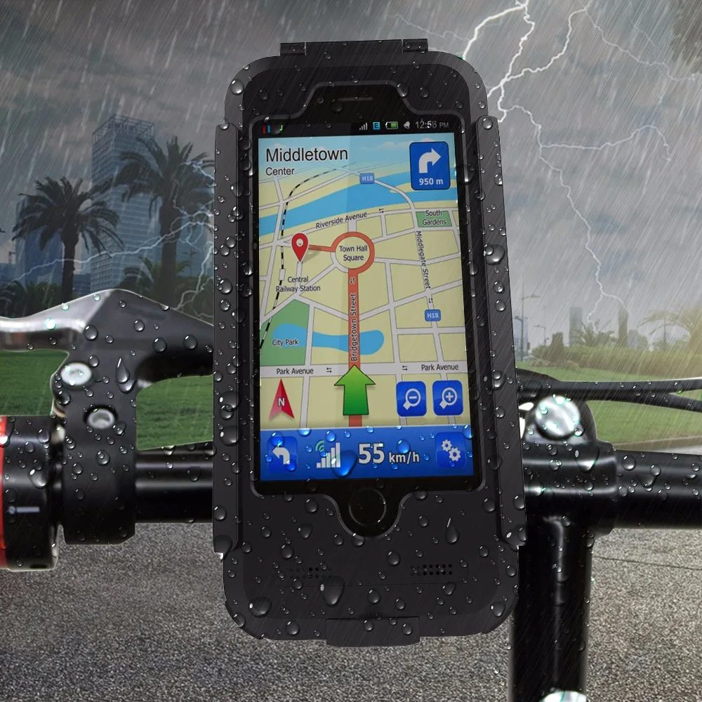 MTB Bicicleta sostenedor de los GPS de la motocicleta soporte Del sostenedor Del Teléfono para el iphone 7 6 6 s Más 5 5S SÍ GPS Titular del teléfono resistente al agua bolsa