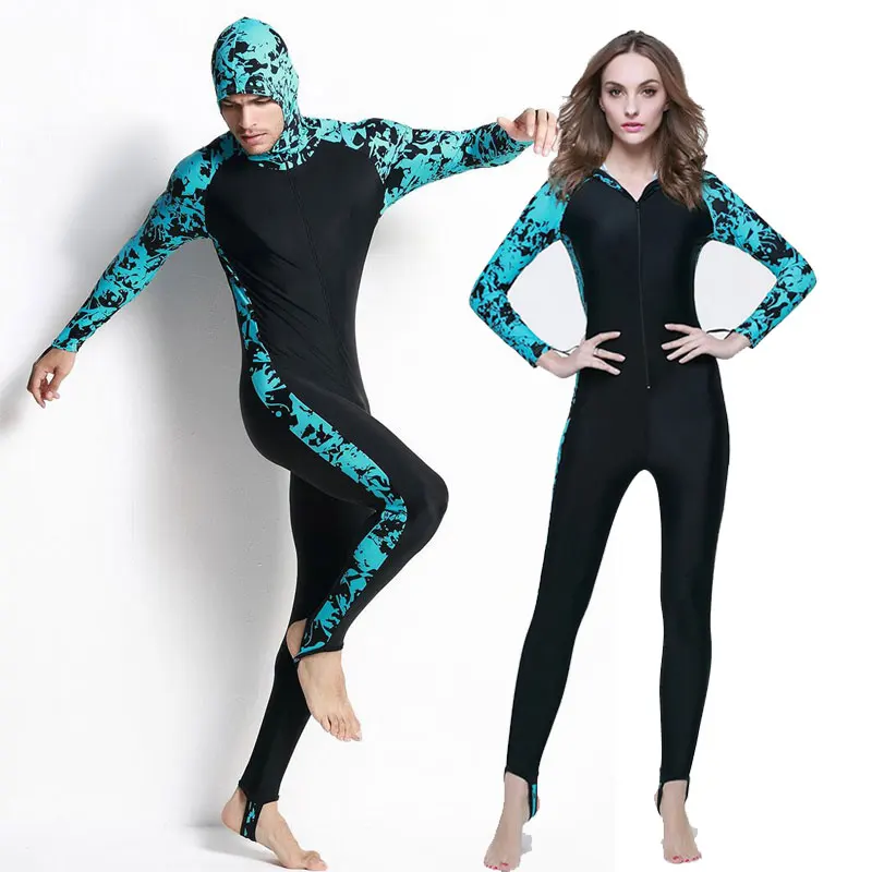 Full Body Dive Skin with Hood, Lycra Wetsuit, Nylon Swimwear for Scuba, Snorkeling Lovers Suits, Valentine's Day Gifts