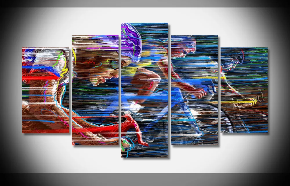 8314-Sports-bike-race-speed-color-cycling-vector-poster-Framed-Gallery-wrap-art-print-home-wall