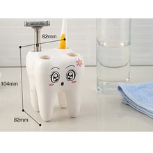 Креативный держатель для зубной щетки стенд бритва полка кронштейн 4 отверстия ванная комната зуб форма