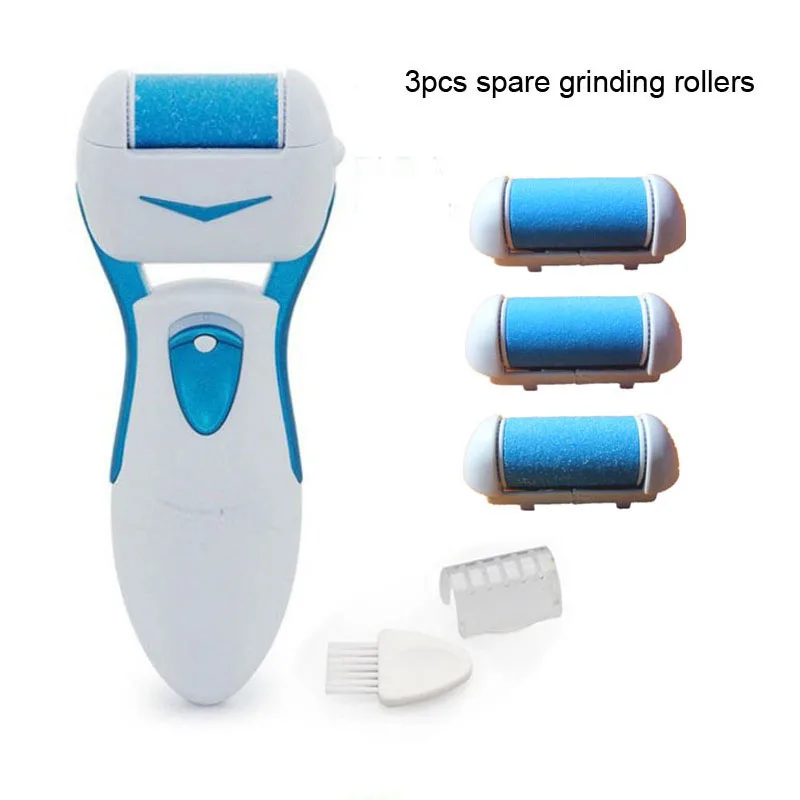 

Hot foot callus remover foot file peel dead skin removal machine with 3 replaceable roller pedicure feet skin care tool