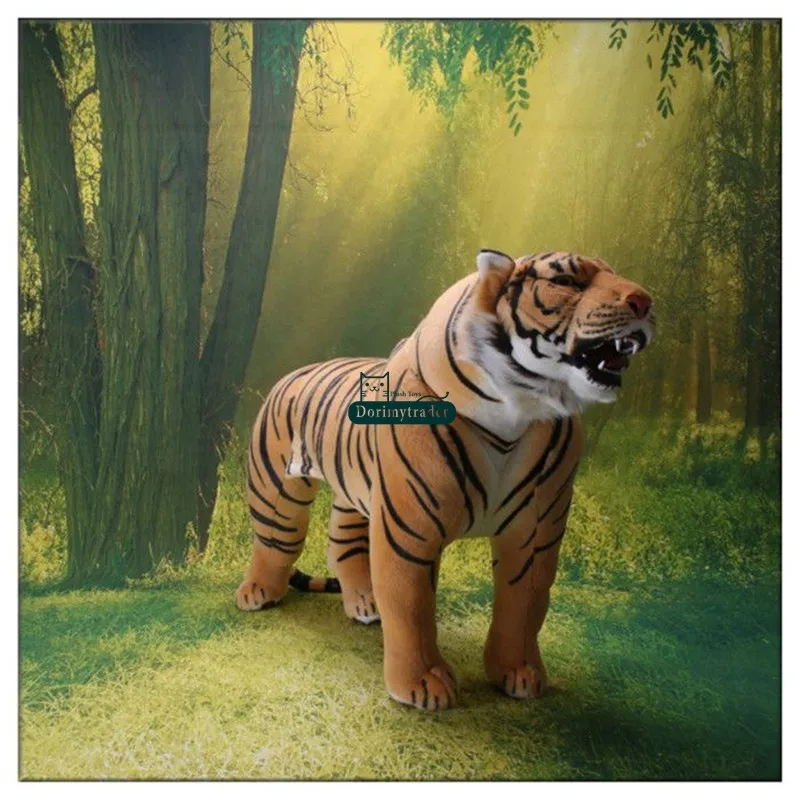 Dorimytrader 43''  110cm Domineering Lifelike Tiger Stuffed Soft Plush Huge Emulational Animal Tiger Toy House Decoration Free Shipping DY60653 (8)