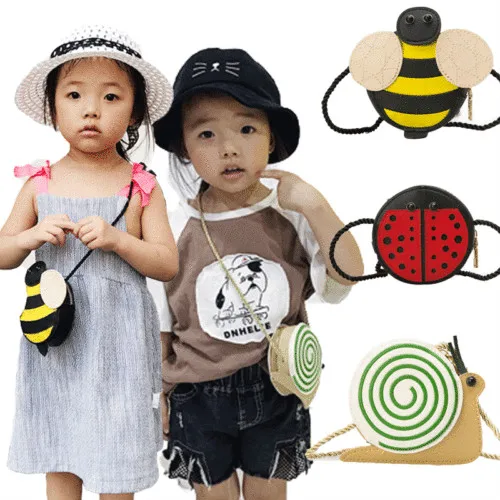 

2018 Brand New Baby Girls Tassel Purse handbag Children Kids Cross-body shoulder bag Gifts Cartoon Animals Bag Snail Ladybug Bee