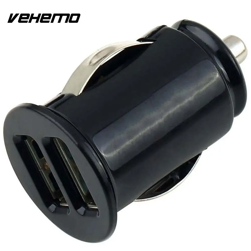 VEHEMO Mini Dual USB прикуриватель автомобильное быстрое зарядное устройство автомобильное зарядное устройство адаптер напряжения Адаптивное оригинальное автомобильное зарядное устройство телефон