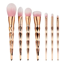 7pcs Diamond Shape Rainbow Handle Makeup Brushes Set Foundation Powder Blush Eye Shadow Lip Brushes Face Beauty Makeup Tools Kit