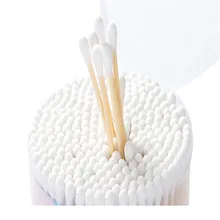 Двухсторонний бамбуковый ватный тампон деревянные палочки уши глубокое очищение стоматологические тампоны кисть для клея деревянные ватные палочки уход