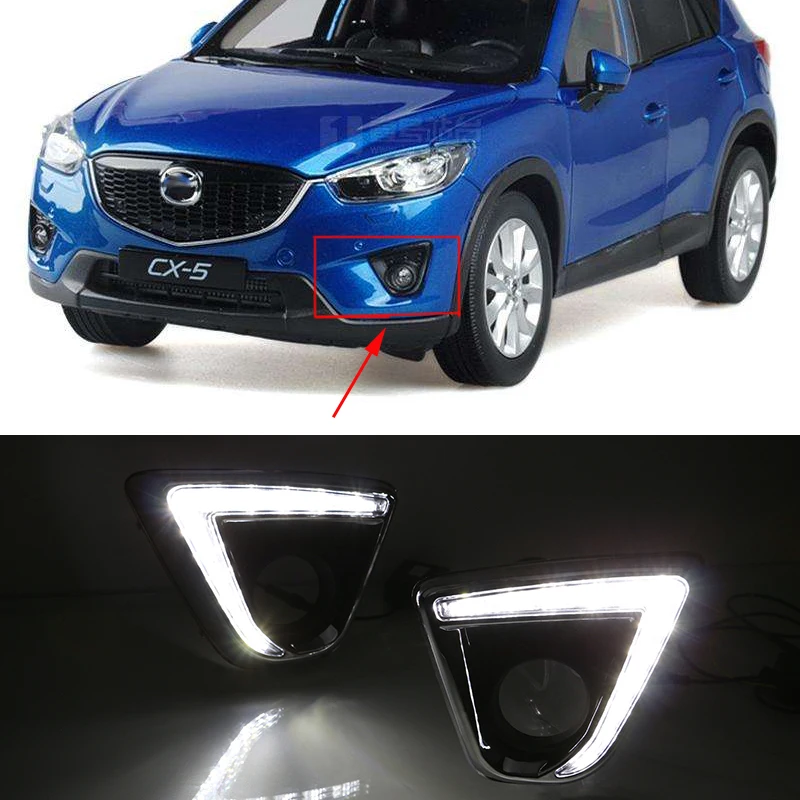 Car Flashing 2pcs For Mazda Cx5 Cx5 2012 2013 2014 2015 2016 Drl 12v