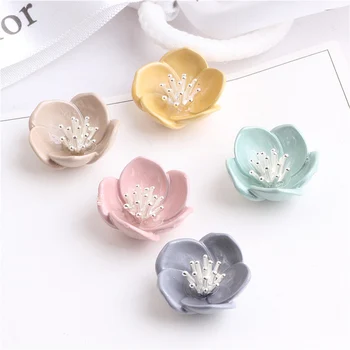 

Wholesale 30PCs 22MM 3D Enamel Alloy Flowers Button Patch Sticker Craft Fit Garment Hair Jewelry Ornament Accessories Decor