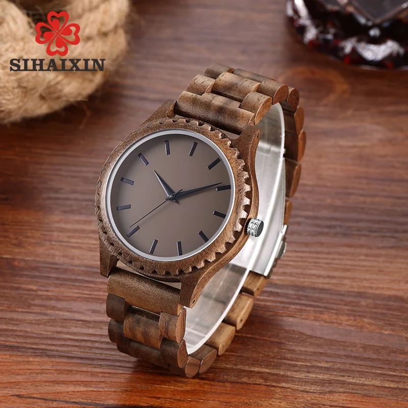 SIHAIXIN деревянные часы мужские ручной работы Horloges Mannen сандаловые кварцевые
