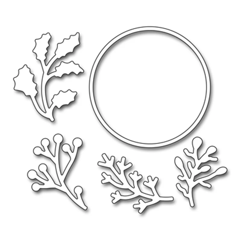 

Layered Xmas Wreath metal dies cutting dies frame for scrapbooking paper card making 2019 new knife Die Template Craft Dies