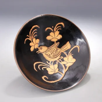 

2 Antique SongDynasty porcelain bowl,Jizhou kiln Sculpture birds bowl,Hand-painted crafts,Collection&Adornment,Free shipping