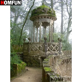 

HOMFUN Full Square/Round Drill 5D DIY Diamond Painting "Pavilion scenery" Embroidery Cross Stitch 5D Home Decor Gift A16514
