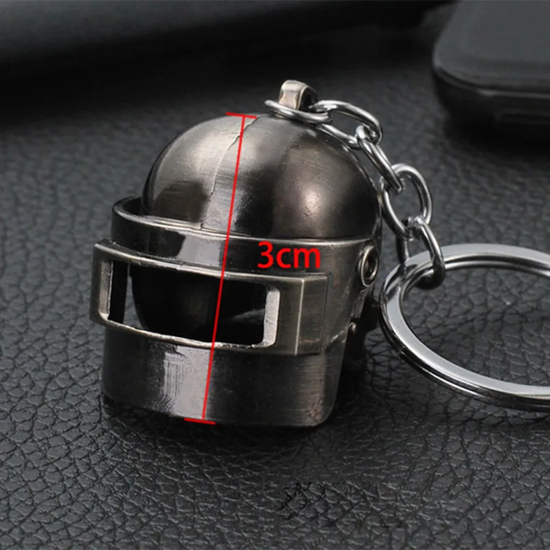 2018 PUBG cobre llavero casco y pistolas 98 K fanáticos del juego Llaveros anillo purpurina Llaveros para fanáticos de PUBG Chaveiro