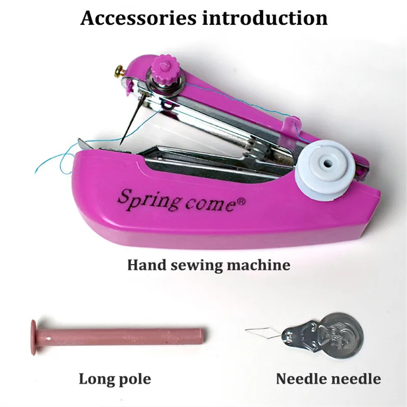 1Pc Mini Sewing Machines Portable Needlework Cordless Hand-Held Clothes Fabrics Sewing Machine Handy Handwork Tools Accessories