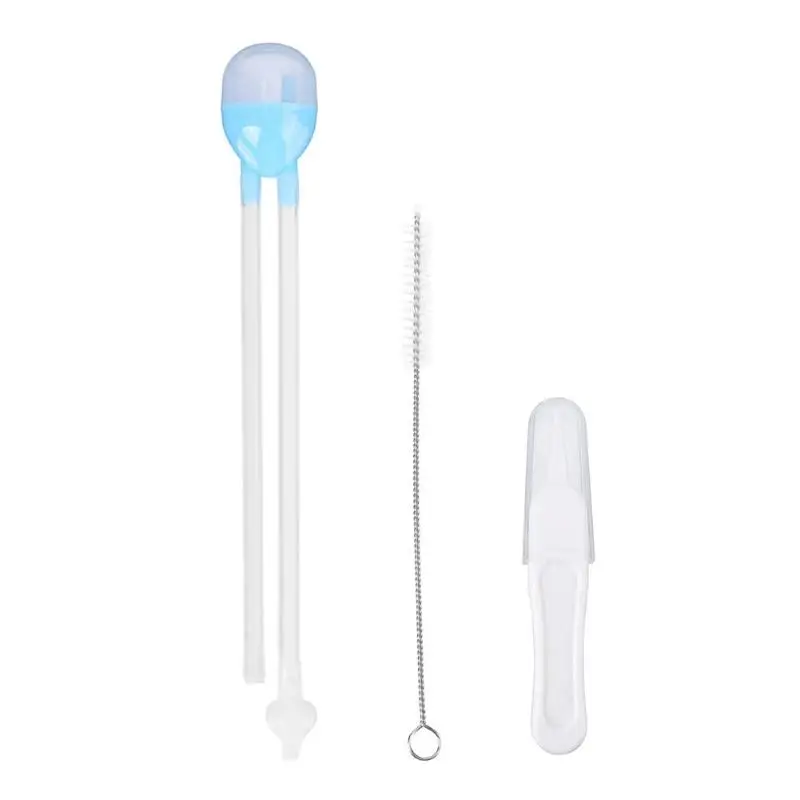 3pcs Baby Nasal Aspirator Set Infants Care Vacuum Suction Snot Nose Cleaner Nasal Baby Care Safety Nose Cleaner Accessories - Цвет: Синий