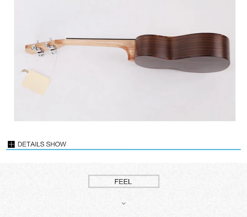 23 дюймов Высокое качество деревянная акустическая гитара Музыкальные инструменты 4 струны 17 ладов гитары ель палисандр шпон Гавайские гитары укулеле UC-53A