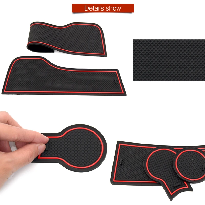 Anti-Slip Rubber Gate Slot Cup Mat for Peugeot 2008 3008 MK1 4008 5008 MK2 5008GT GT Accessories Stickers