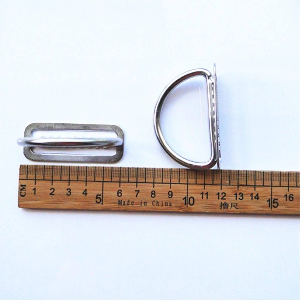 Perfeclan Scuba Diving Dive Stainless Steel Weight Belt Keeper Stopper Slider with D-ring Scuba Diving Weight Belt Keeper 