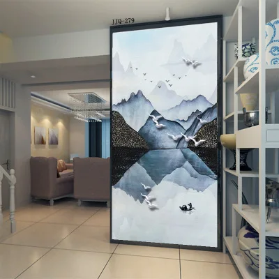 

Chinese style thick living room decoration painting 3D stereo porch wallpaper landscape painting sofa background wall painting