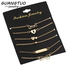 6 шт./партия, новинка, модные ювелирные браслеты для женщин, сердце, любовь, трендовые Браслеты Pulseiras Pemmes, Bijoux, подарок для девочки, лидер продаж, LB005