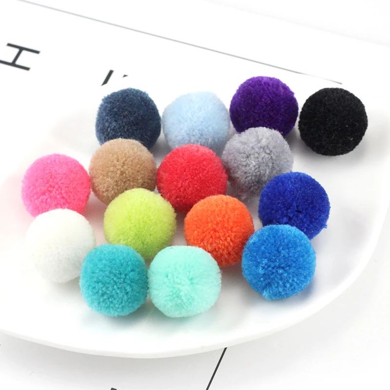 

DIY 2CM Pom Pom Ponpon Ball for Women Necklace Earrings Ring Keychain Pompon Cashmere Craft Child handmade Jewelry Accessories